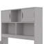 Structure de lit plateforme simple avec bibliothèques de rangement et tablettes, quatre tiroirs-1445155154
