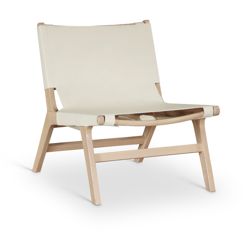 Fauteuil d'appoint en cuir Rawlins, Cuir crème végétalien, Naturel