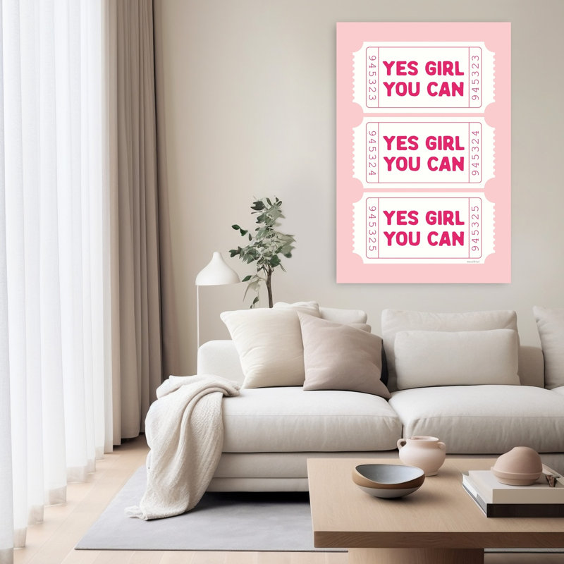 «Yes Girl You Can», art contemporain abstrait, H 60 po x l 40 po