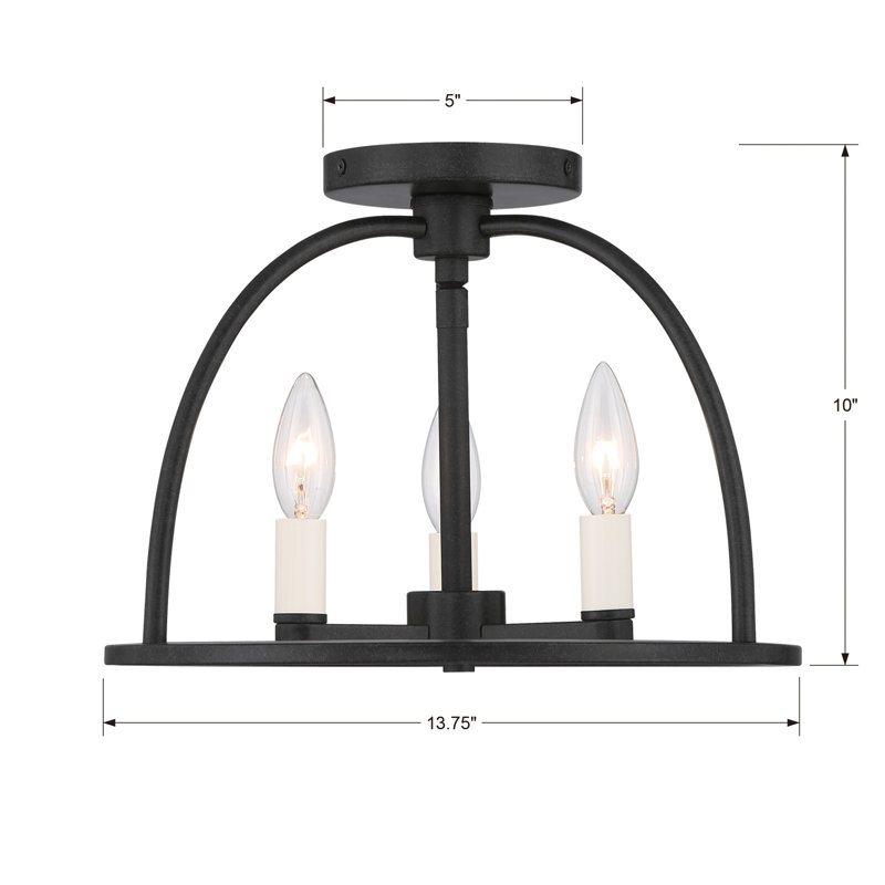 Semi Flush Mount, Black