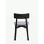 Chaise d'appoint en lin véritable gris et finition noire