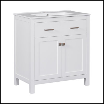 60" Modern Bathroom Vanity Set With Double Vanities (Separate), Double Ceramic Sinks, Adjustable Shelf, Soft Close Doors And Flip Drawer– Modern Bathroom Solution For Spacious Bathrooms