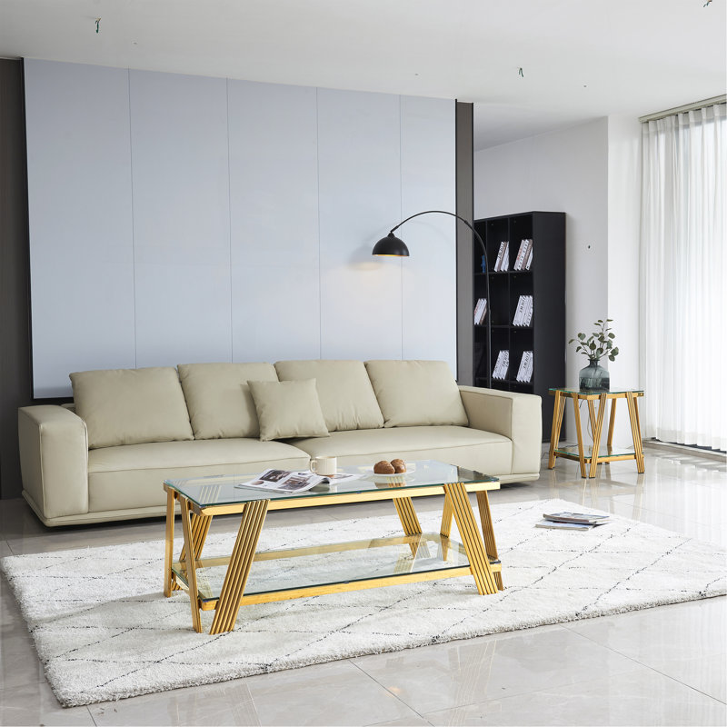 Ensemble de tables basses Modern, Doré