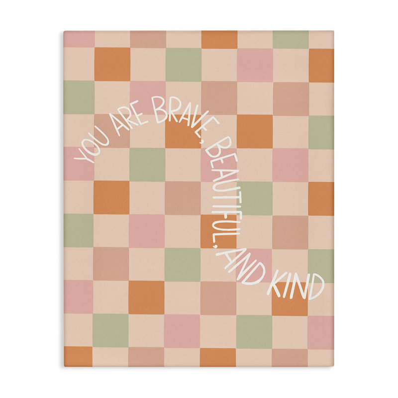 Toile à carreaux You Are Brave par Taylor Shannon Designs, H 30 po x l 24 po