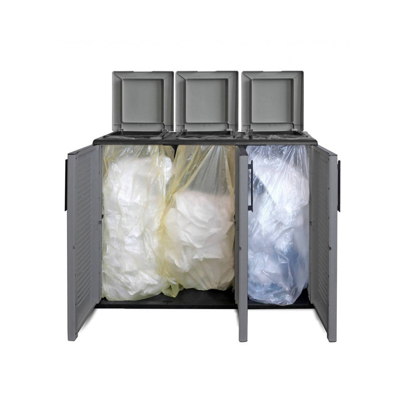 Indoor Or Outdoor Litter Cabinet Door  3-Door Bags For Separate Collection, 102X37H84 Cm