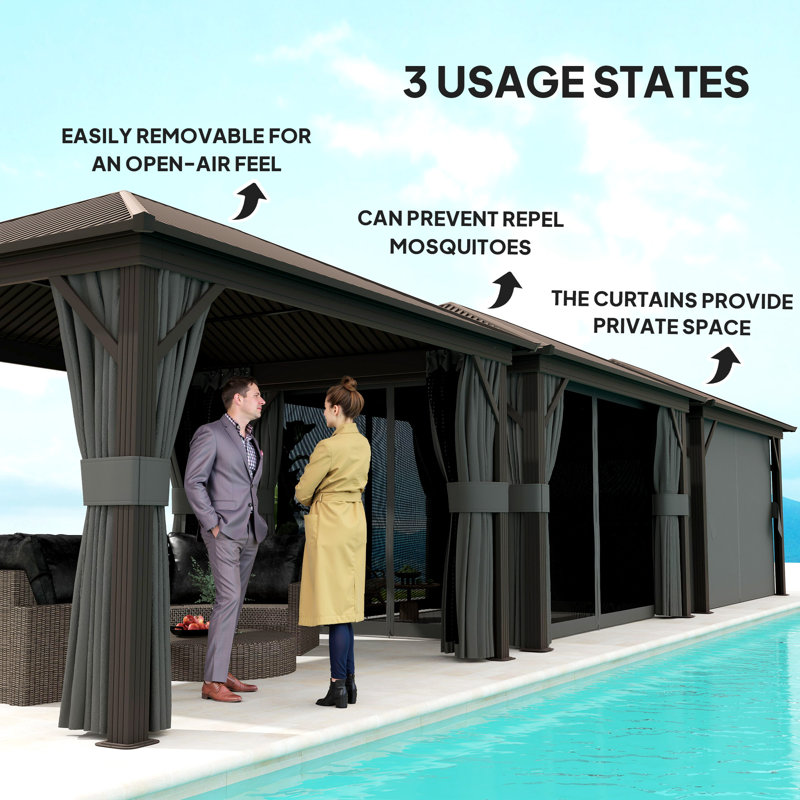 0.5 Ft. W x 0.5 Ft. D Aluminum Hardtop Gazebo, Dark Grey