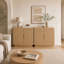 Buffet d'appoint 35 "en bois cannelé avec coins arrondis, chêne naturel-132647458