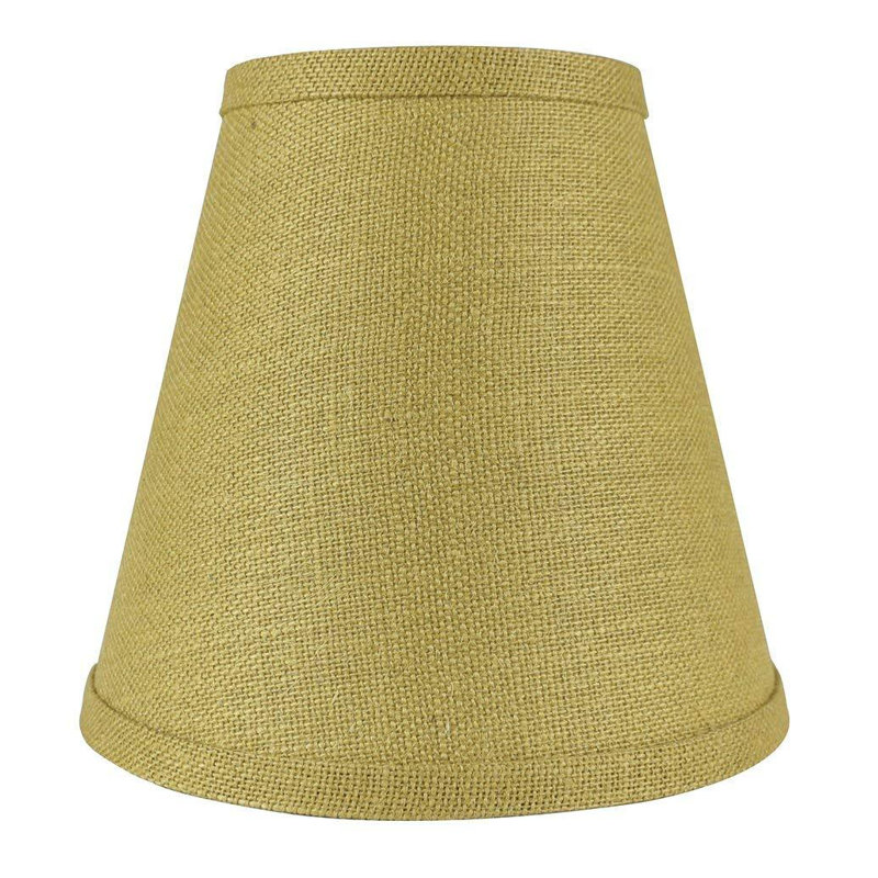 Abat-jour empire en soie / shantung H 8,5 po x l 9 po (araignée), Toile de jute jaune moutarde