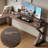 Light Walnut Color L-Shaped Solid Wood writing desk