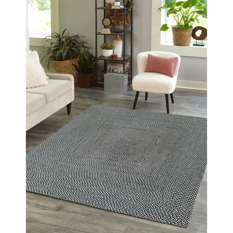 Tapis contemporain bleu Aideen, Carré 7 pi 10 po
