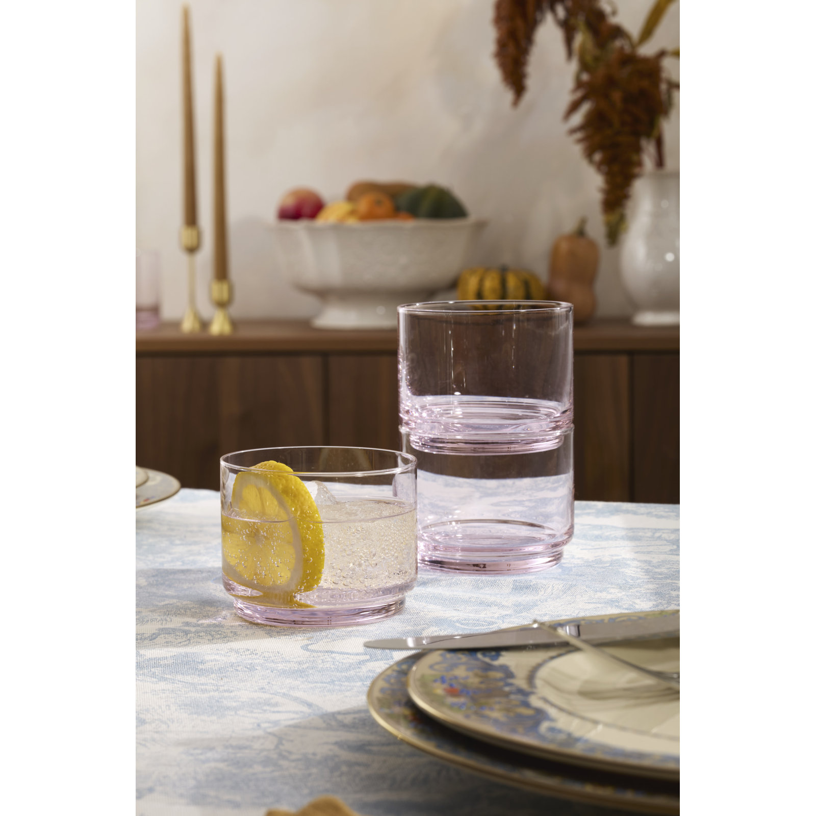 Tuscany Stackables Drinking Glass, 9 Oz, Blush