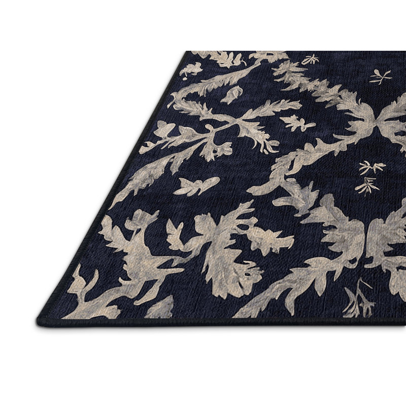 Machine Washable Gray Area Rug, Round 7'