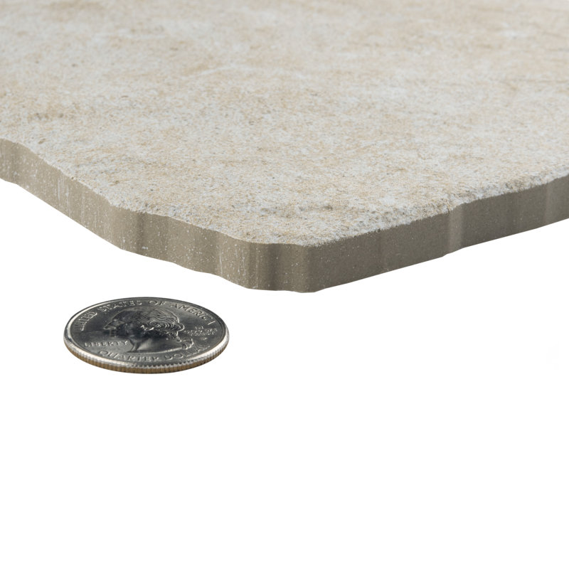 Country 5.88" x 5.88" Porcelain Stone Look Wall & Floor Tile, Tan/Gray