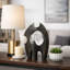 Abstract Resin Statue Object with Crystal Glass Accent for Home Decor - Decorative Figurine for Living Room Decoration - Black & Clear-1844133253