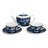 Day and Night Ceramic Set of Teapot and 2 teacups with saucers