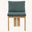 Chaise de salle à manger d'intérieur avec structure en bois d'hévéa et assise moelleuse verte, ensemble de 2-636020647
