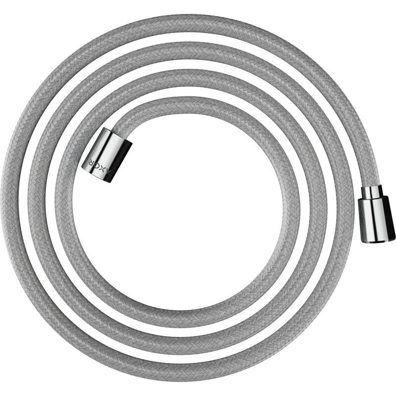 Chrome 79" Textile Shower Hose with Cylindrical and Conical Nut