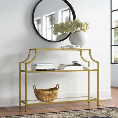 Letia 43'' Glass Top Console Table