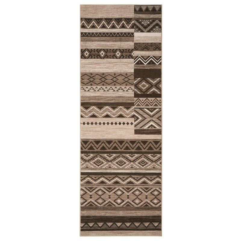 Geometric Machine Washable Rug for Living Room Bedroom Striped Non-Slip Low Pile Rubber Backing Area Rug for Playroom Office Kitchen Dining Room Dorm and Bedside Decor