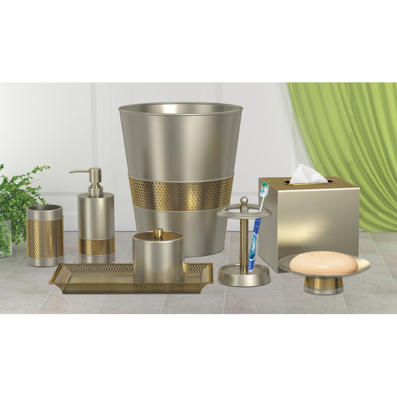Selma Bathroom Accessory Set, Brushed Pewter