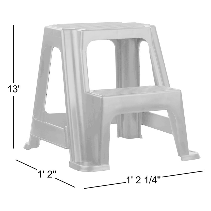 2 - Step Plastic Lightweight Step Stool