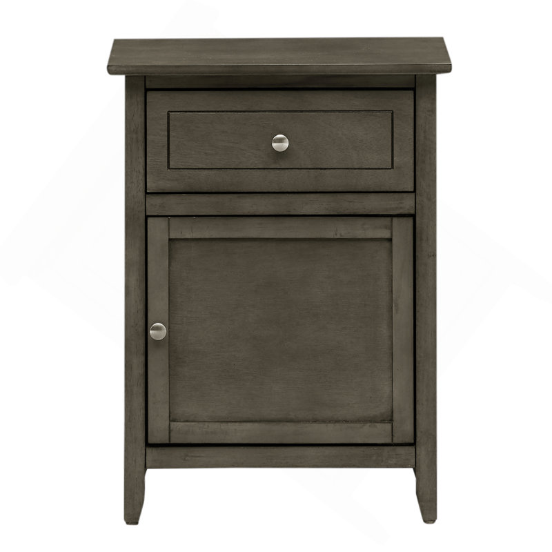 Table de chevet chic et transitionnelle grise, Gris