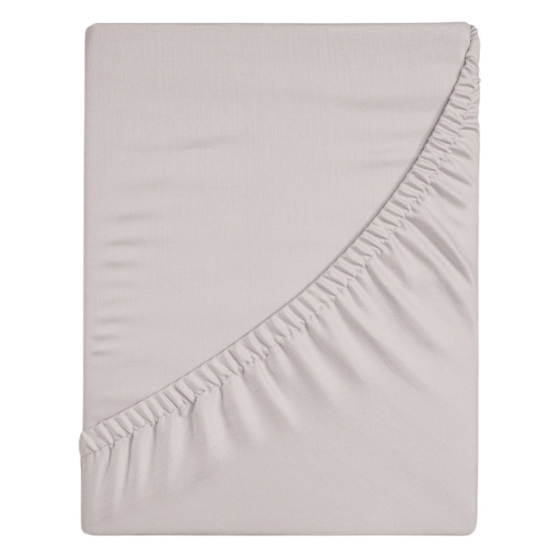 Drap-housse en coton 400 fils à densité de tissage 400, Très grand lit, Beige clair