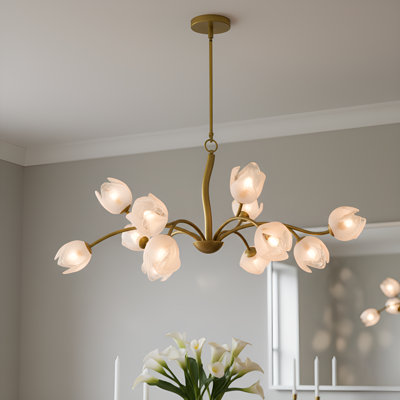 Lustre en laiton rétro 12 lumières Walker
