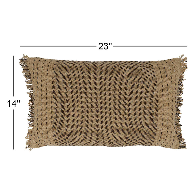 Housse et insert de coussin rectangulaire Carey, Polyester / Bourre en polyester, Naturel