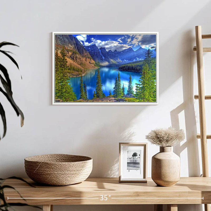 Lac Banff, Cadre flottant blanc, 19 po x 13 po