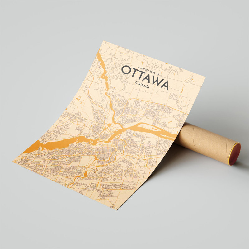 " Ottawa Canada City Map ", 17" H x 11" W