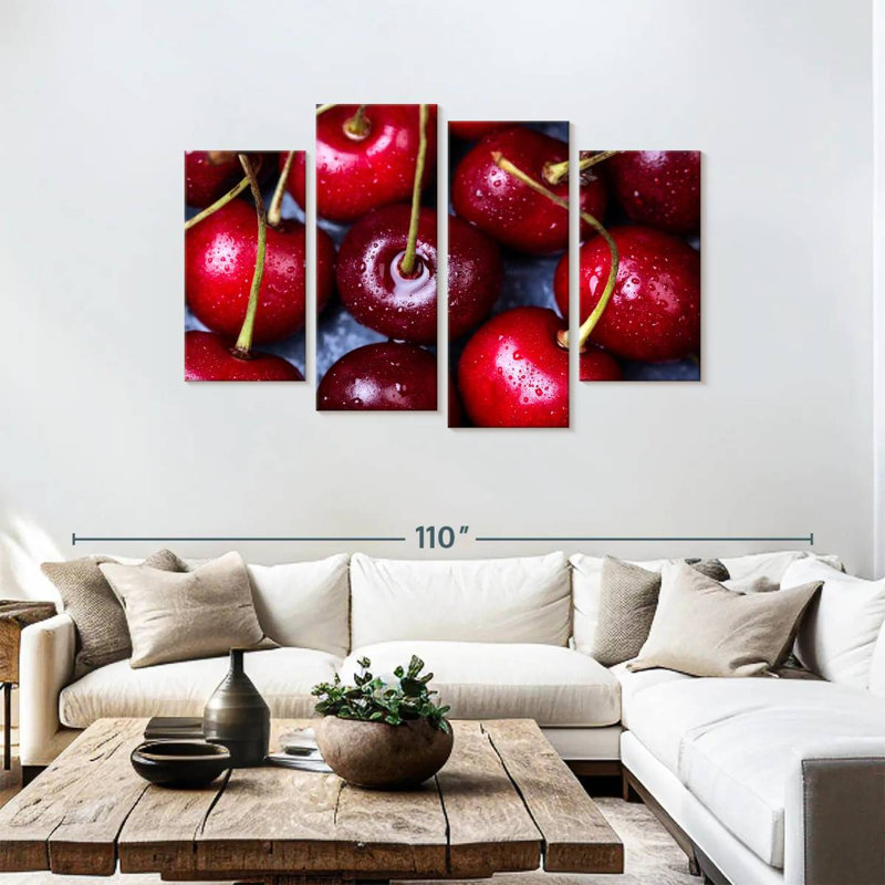 Cerises rouges mûres Yarlin, H 48 po x l 75 po