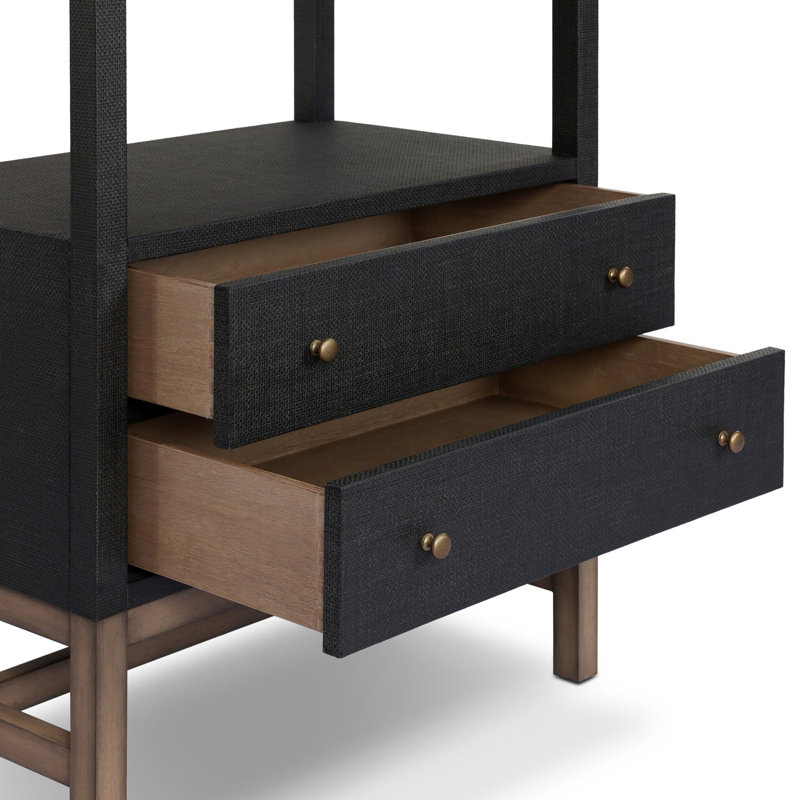 Fiona Bookcase-Black Raffia