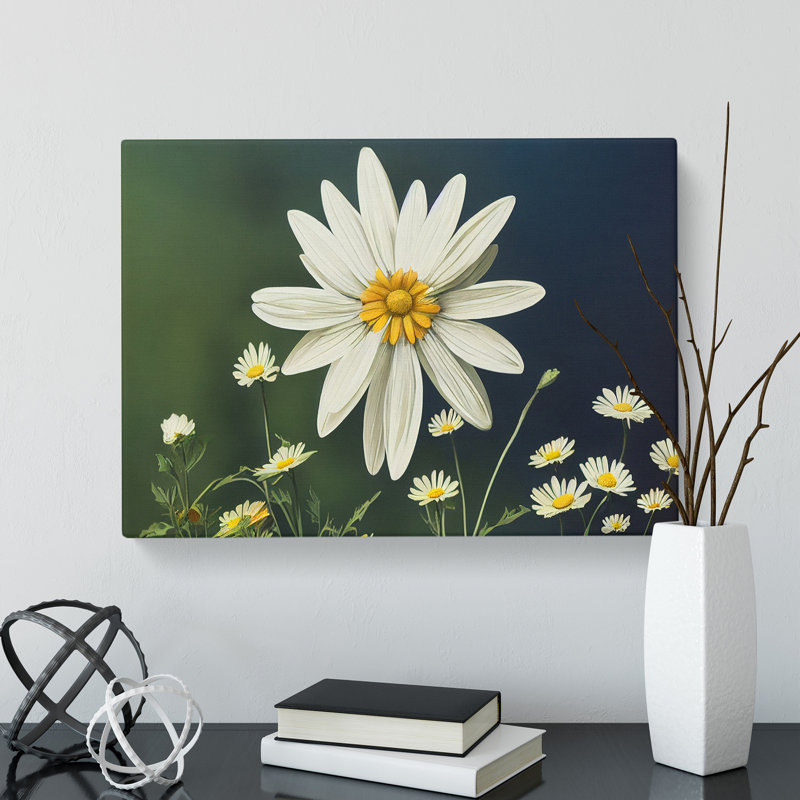 Sparkling Daisy Flowers - Wrapped Canvas, 50cm H x 76cm W x 3cm D