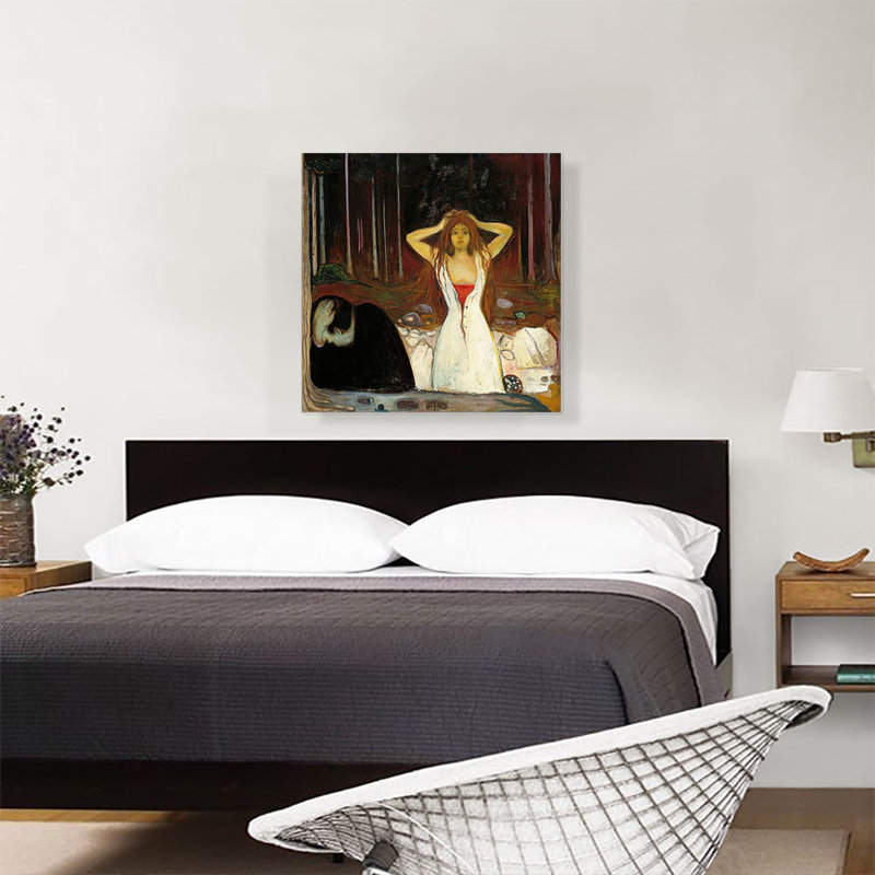"Cendres 1894" par Edvard Munch - reproduction d'art sur toile tendue, H 26 po x l 26 po x P 0,75 po
