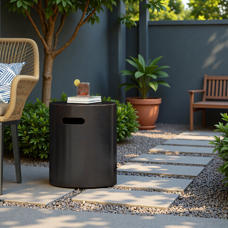 Outdoor Lightweight Concrete Side Table