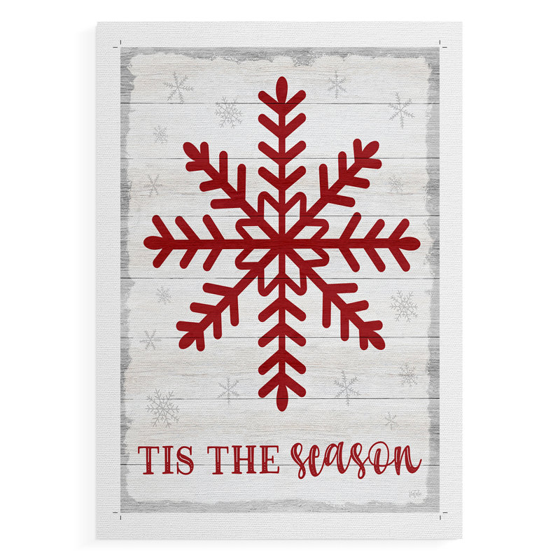 Tis the Season Snowflake - Impression sur toile seulement - NON-CADRE, H 18 po x l 12 po