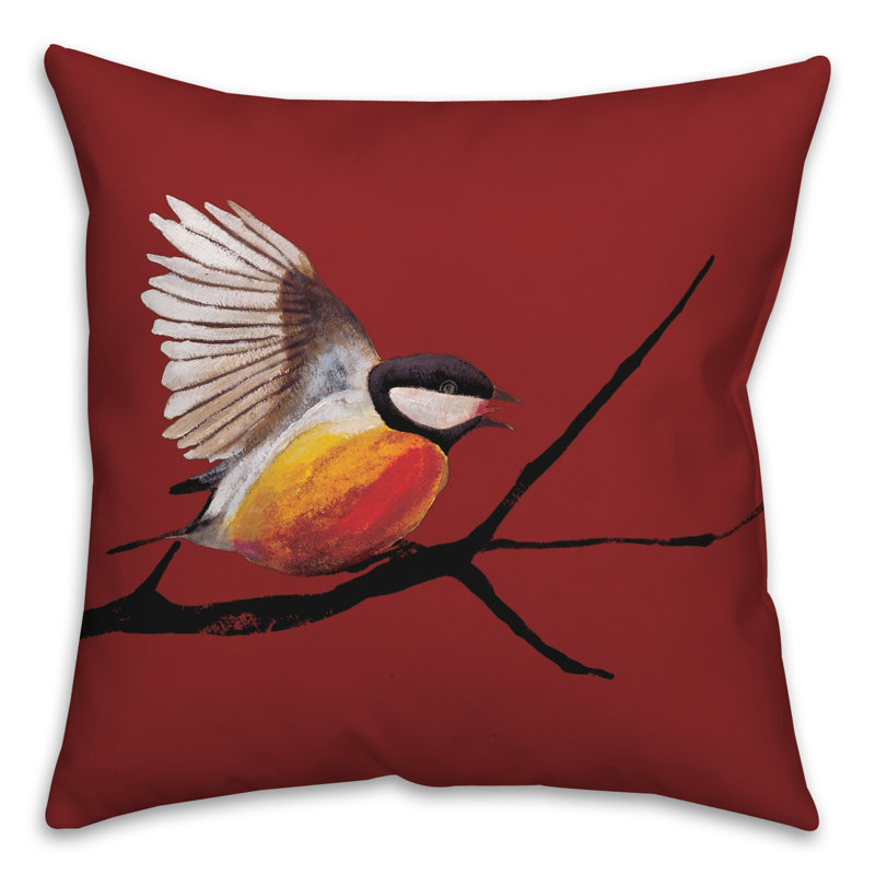 Outdoor Reversible Throw Pillow, Red