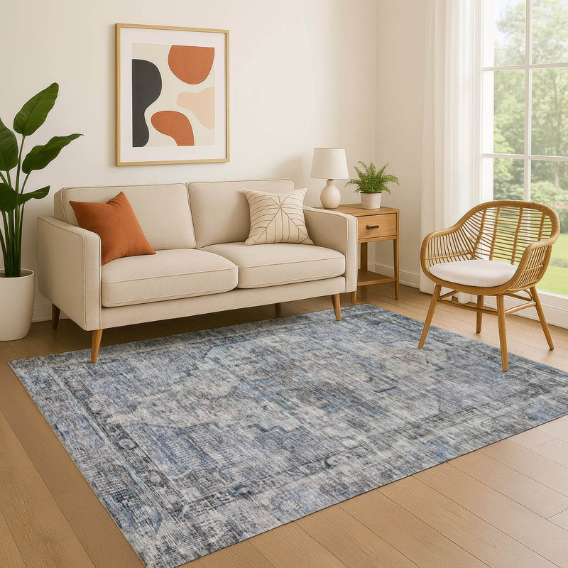 Premium Machine Washable Lubbers AMF1729 Global Rug, Rectangle 9' x 12'
