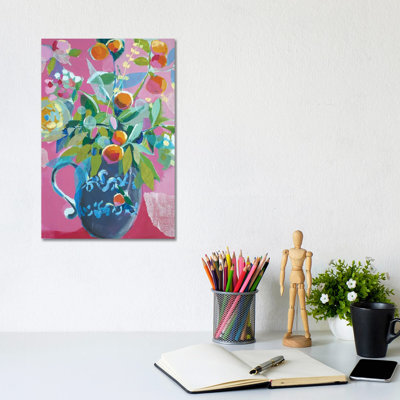 Motif floral rose, reproduction d'art sur toile tendue