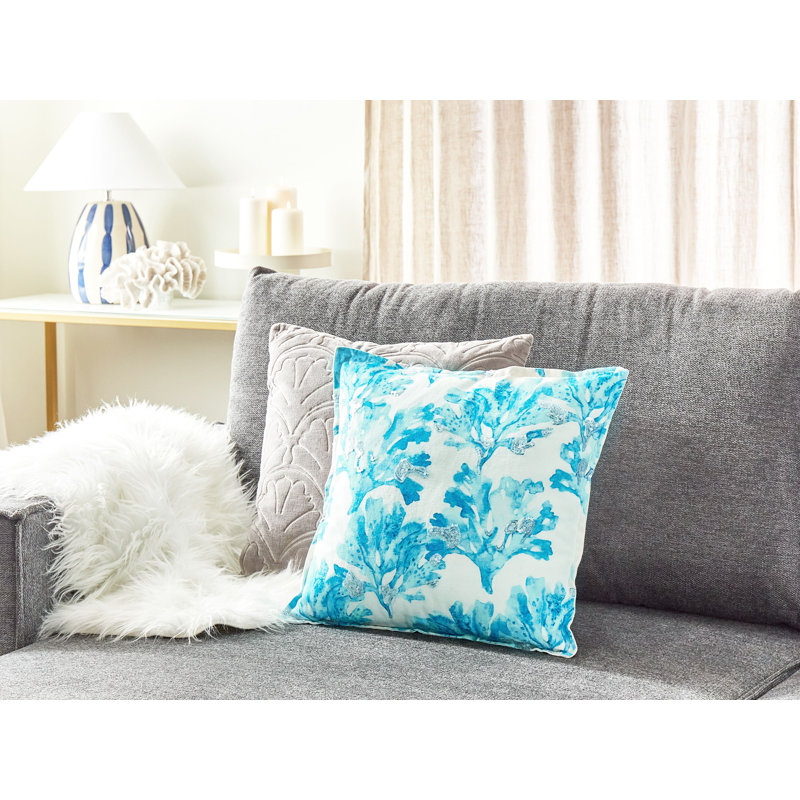 Cassidee Floral Blue Square Cushion