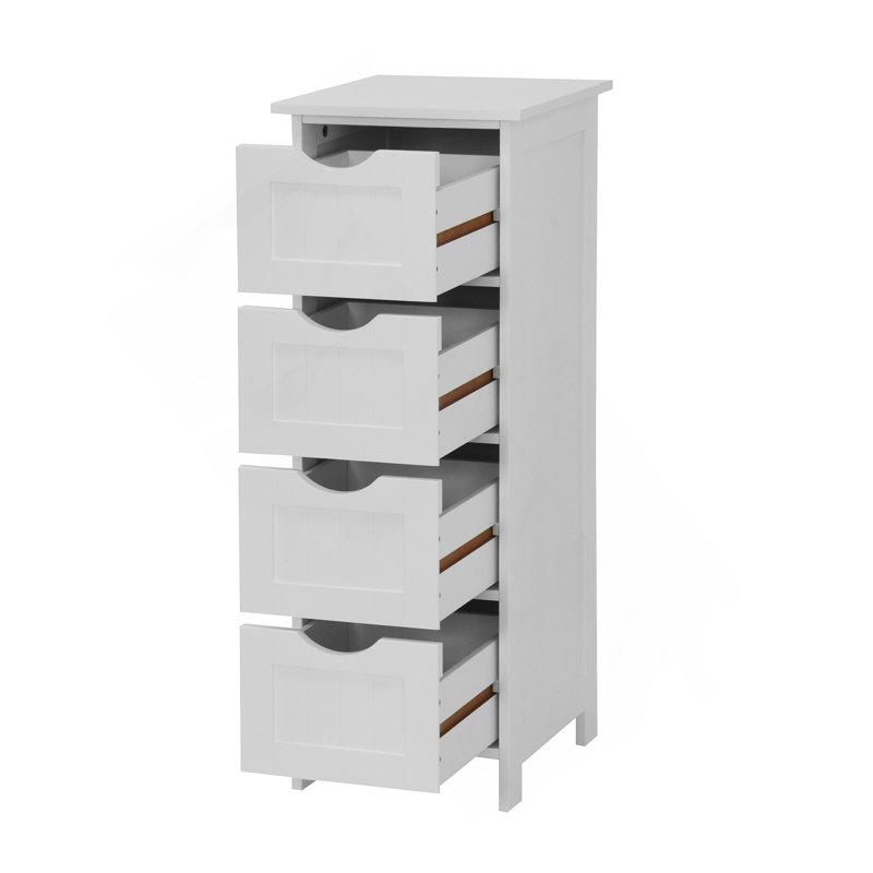 Armoire de rangement blanche pour salle de bain, armoire autoportante avec tiroirs
