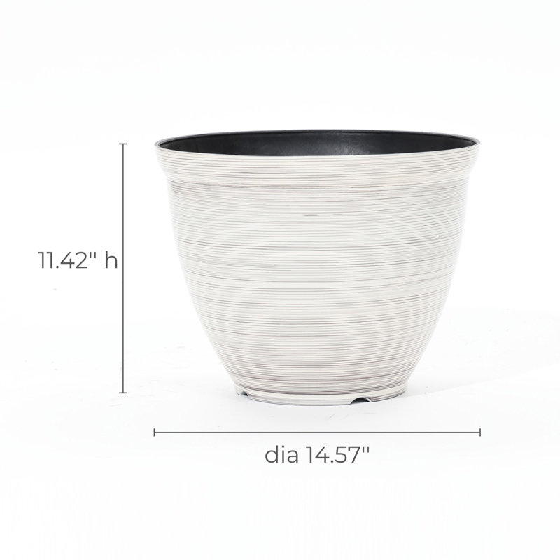 Avalynn Ivory Bell Round Recycled Plastic Pot Planter