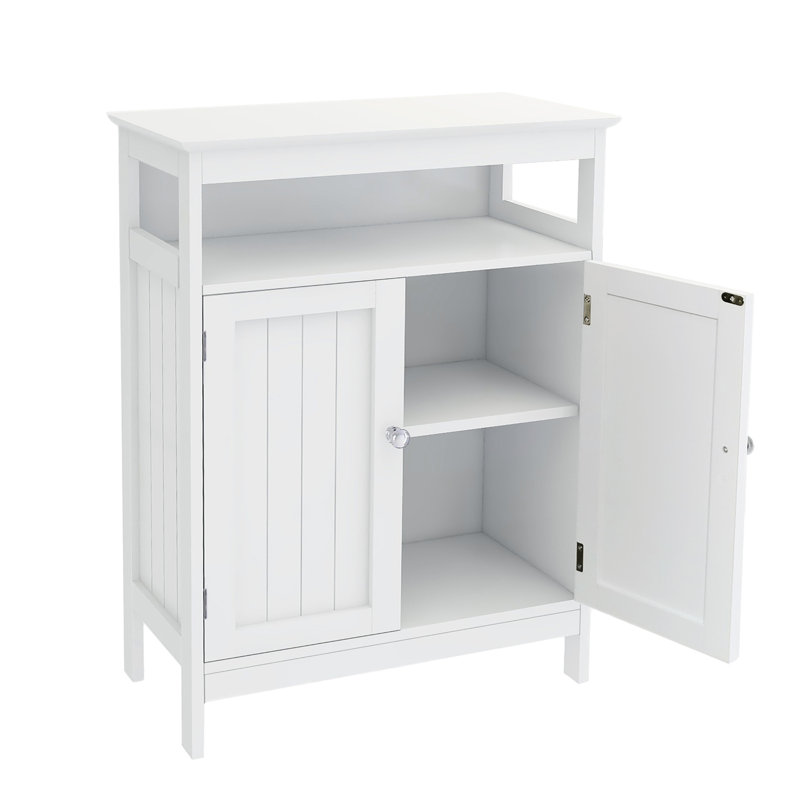 Bathroom Standing Cabinet - White, Double Shutter Doors, Strong , Painted, Copious Storage, Simple Assembly Process Tough Smooth Painting,