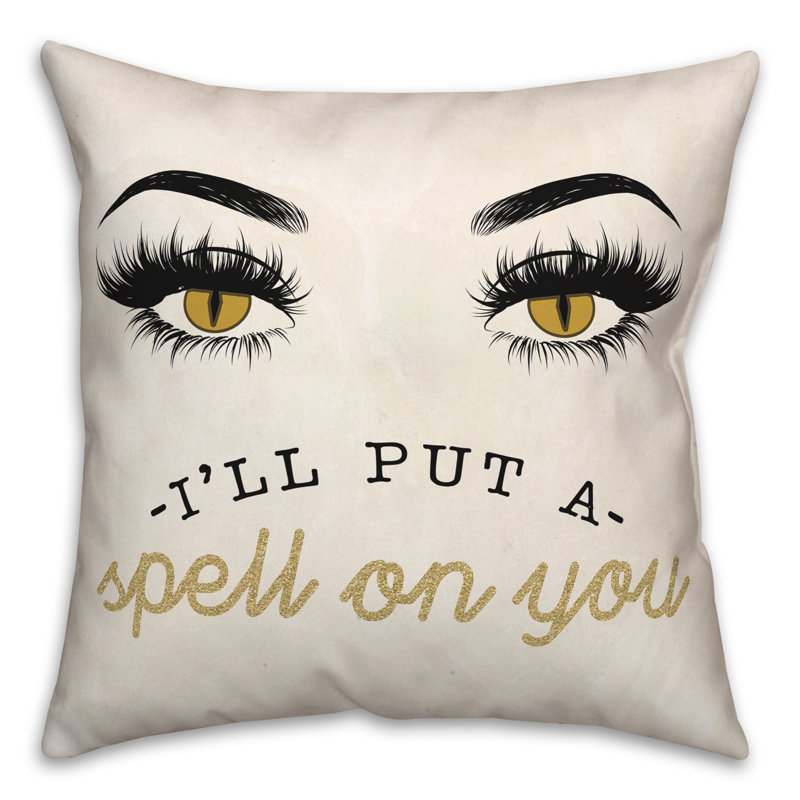  Je mettrai un sort sur la housse de coussin carré Insert, 16" x 16"