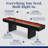 Hathaway Avenger 9 Ft Shuffleboard Table for Family Game Room – Poly-Coated Playfield, Built-In Scorer & Cabinet, Carpeted Gutters, 8 Pucks, Brush & Wax – Black Finish