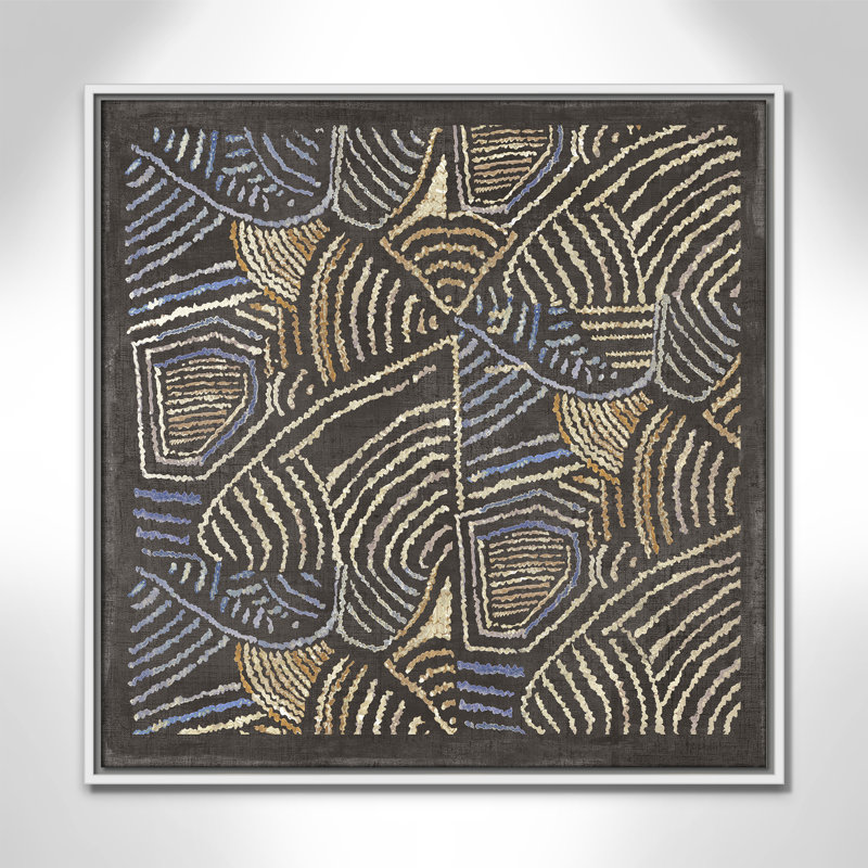 «Golden Folklore III» par Aimee Wilson, H 25,5 po x l 25,5 po, Blanc