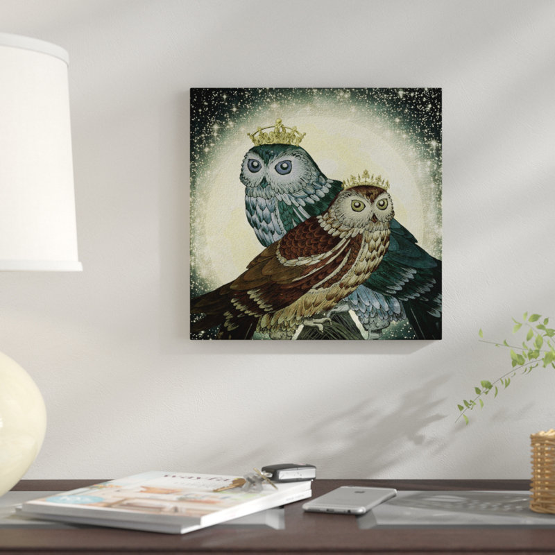 «Owls», impression sur toile, H 12 po x l 12 po x P 0,75 po, Toile tendue, Pas de tapis