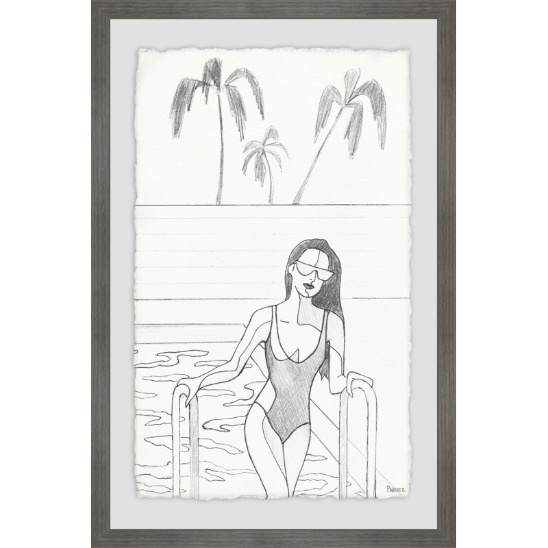 «Dip in the Pool», reproduction encadrée, H 18 po x l 12 po x P 1,5 po