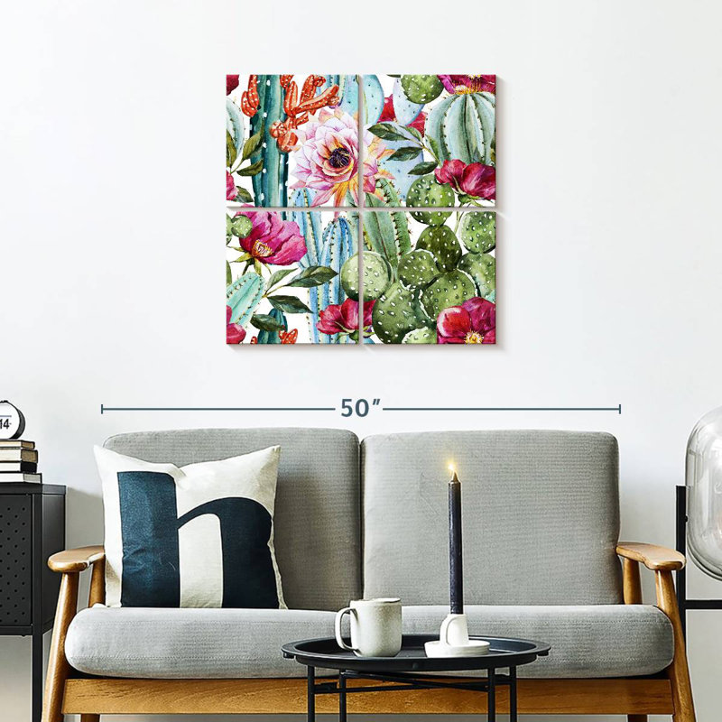 Fleurs de cactus colorées Harnek, H 26 po x l 26 po